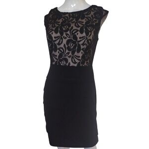 Enfocus Studio Dress Woman 4 Black Sleeveless Bodycon Lace Party Formal‎